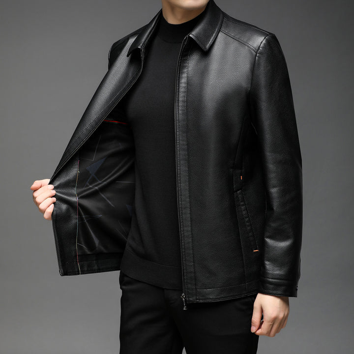 Elegant leather jacket for men with a modern cut Lune London