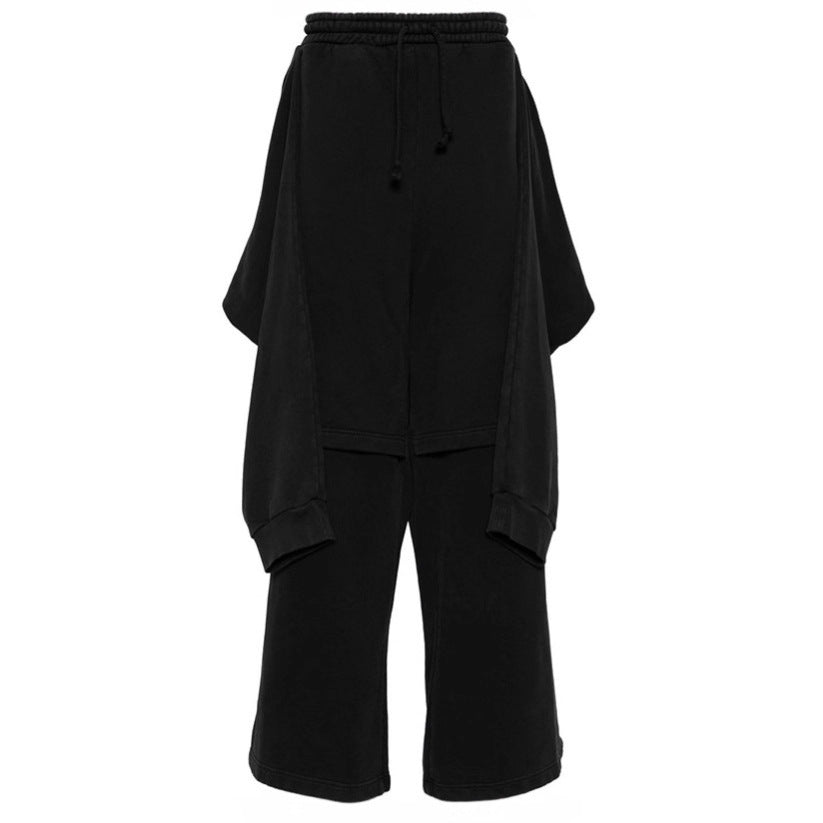 Women Oversized Leisure Pants with Side Inserts and Elastic Waist Lune London