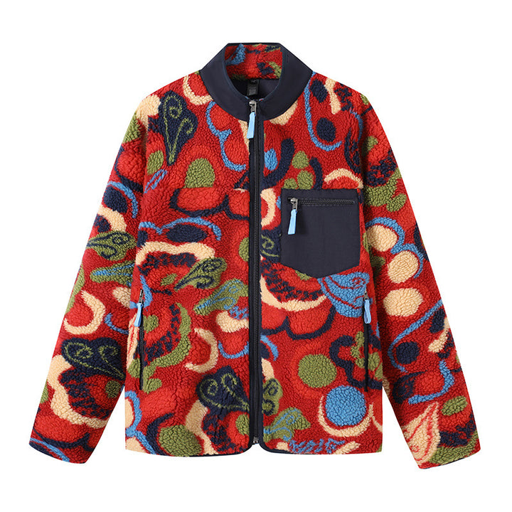 Veste en polaire confortable pour femmes avec motif coloré Chic & Stil