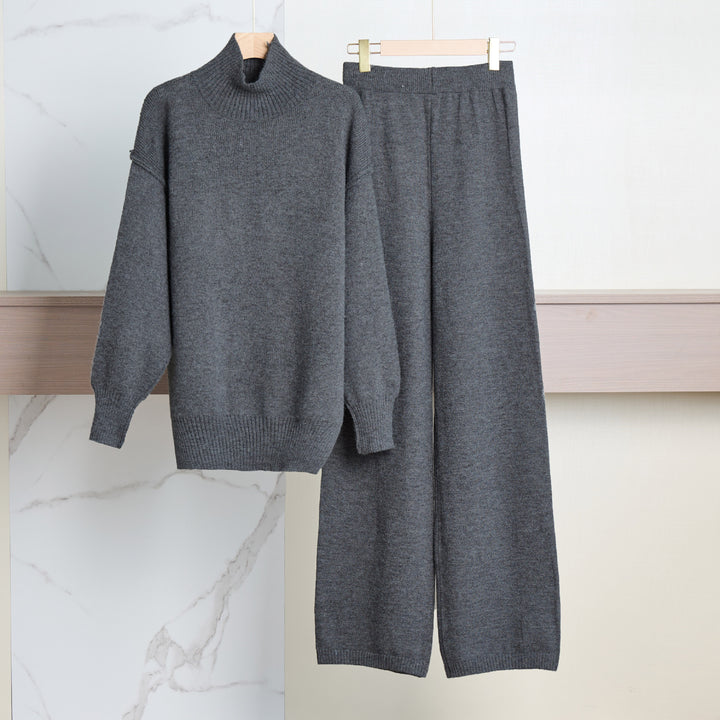 Ensemble en maille pour femmes avec col haut et coupe large Chic & Stil