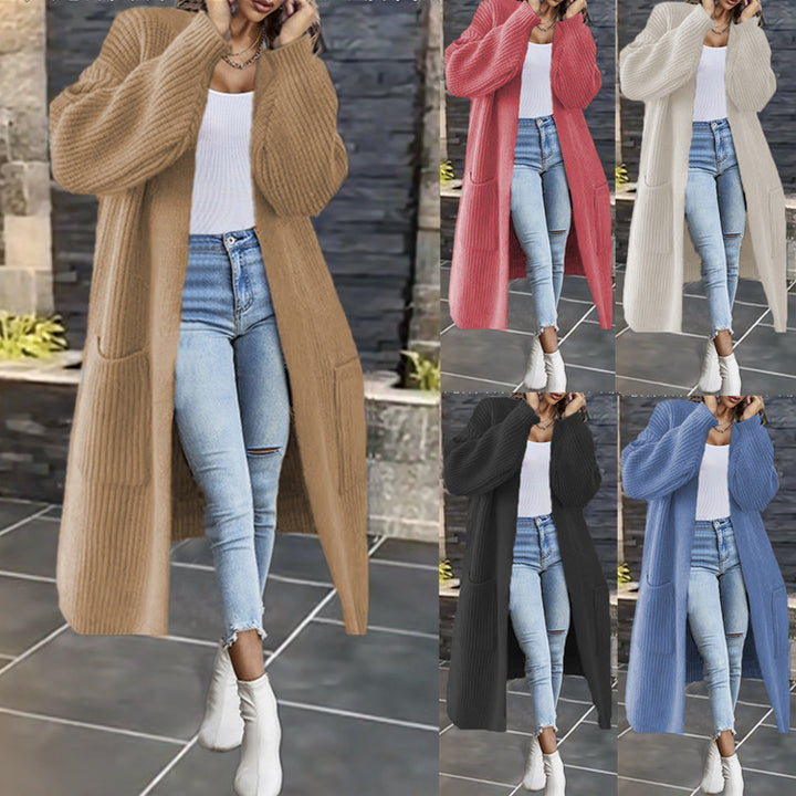 Cardigan femme en tricot épais avec poches et design à ouverture frontale Chic & Stil