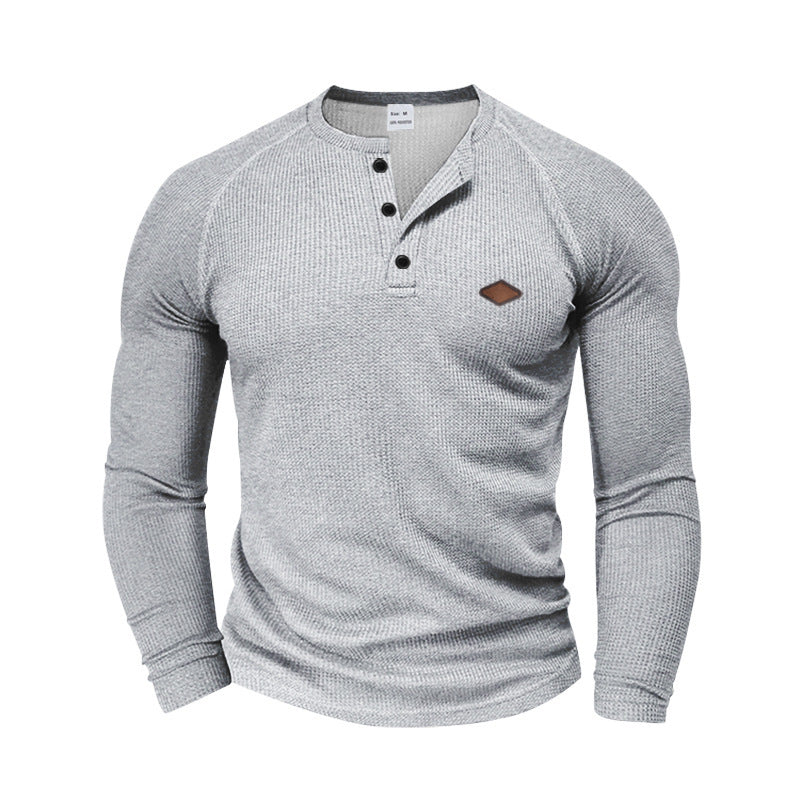 Long sleeve shirt for men in textured fabric with practical buttons Lune London