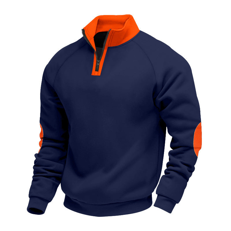 Sporty sweatshirt for men with high collar and practical zip details Lune London