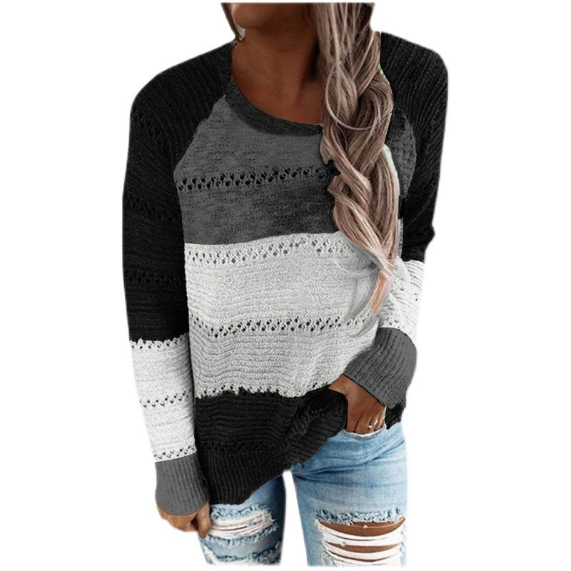 Lightweight striped knit pullover for women Lune London