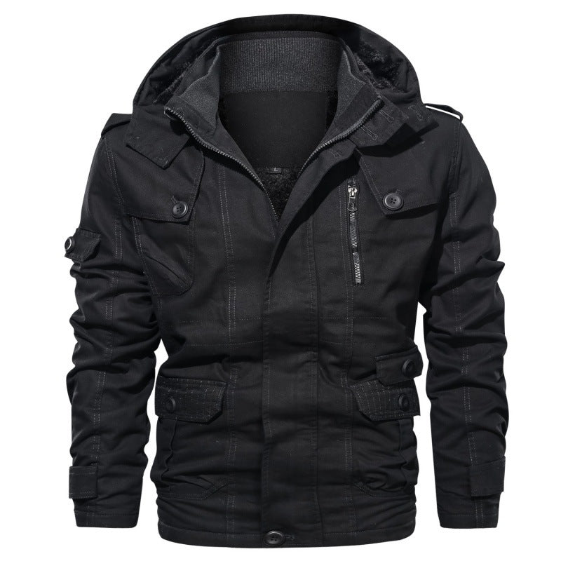 Stylish outdoor jacket for men with multifunctional pockets and thermal inner lining Lune London
