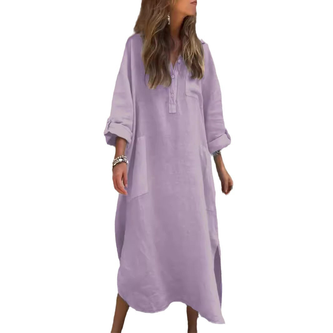 Casual shirt dress for women with button closure and practical pockets Lune London