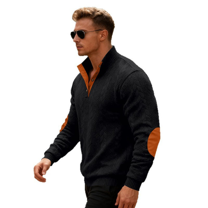 Knitted sweater for men with modern collar and elegant contrasting details Lune London