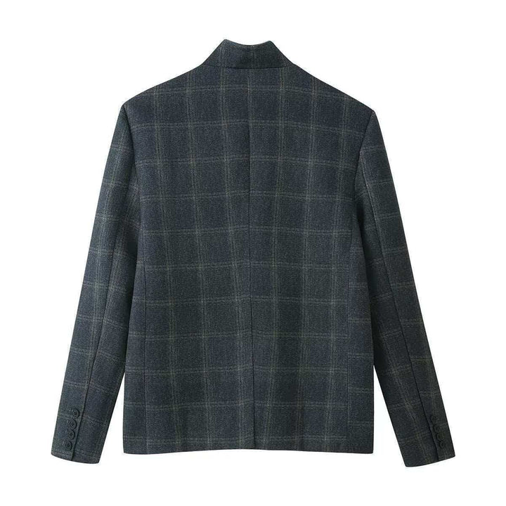 Veste blazer à carreaux élégante pour femmes Chic & Stil