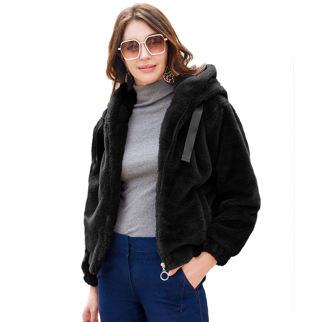 Women’s plush jacket with high collar Lune London