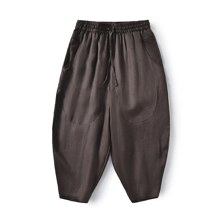 Linen pants for women with a relaxed fit and elastic waist Lune London