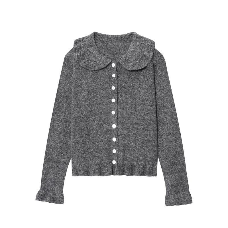 Knitted jacket for women with wide collar Lune London