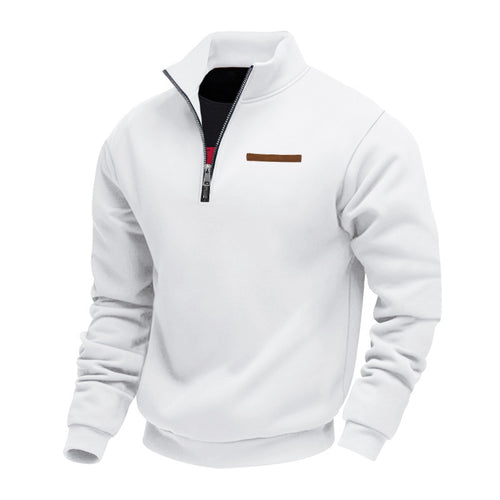 High-quality fleece jacket for men with high collar and zipper Lune London