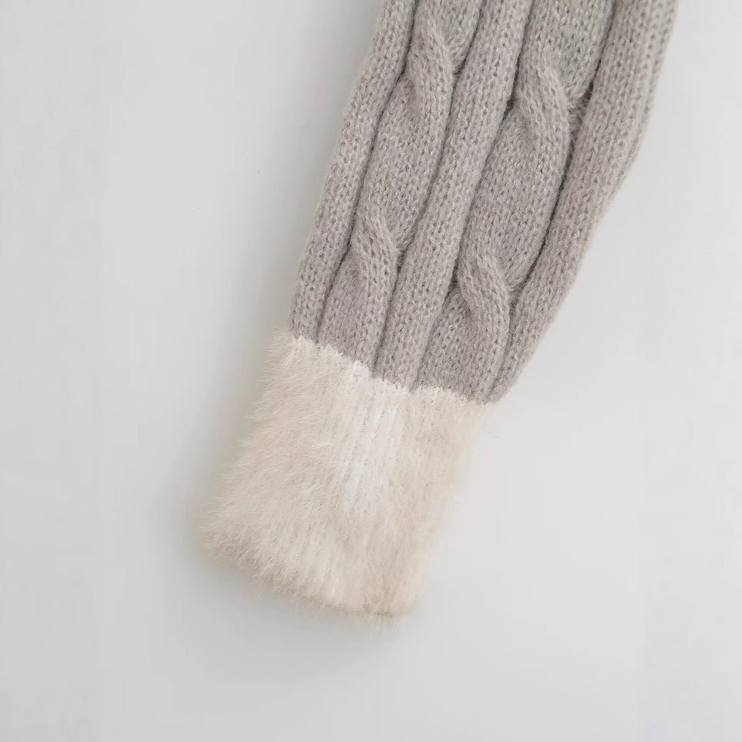 Knitted jacket for women with a luxurious embossed pattern and a soft collar Lune London
