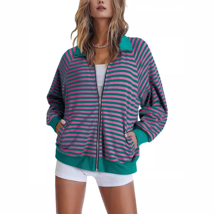 Women Casual Sporty Knit Jacket with Zipper Lune London