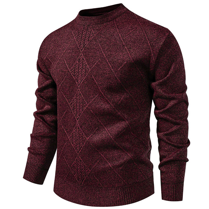 Fine knit sweater for men with relief pattern and round neck Lune London