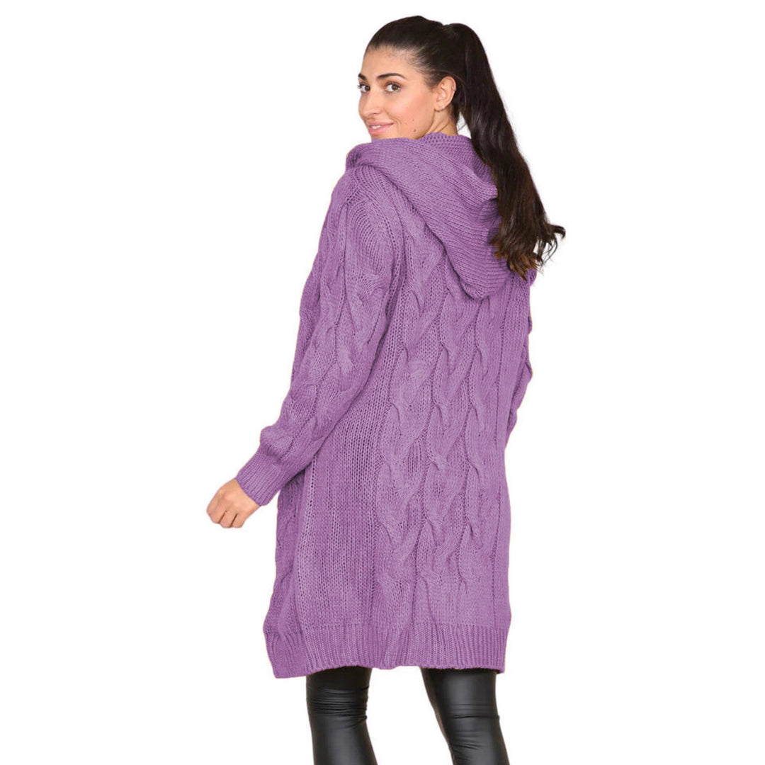 Women's cardigan with oversized cut and artistic cable pattern Lune London