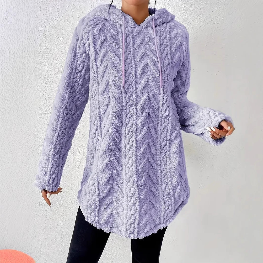 Ladies pleasant fleece pullover with hood and structured design Lune London