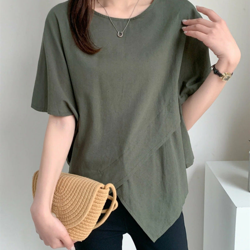 Casual women's t-shirt with high and low hem Lune London