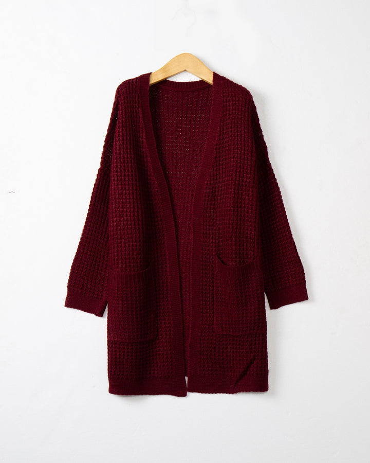 Casual knit cardigan for women with pockets and open cut Lune London