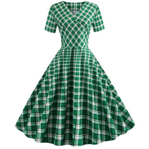 Robe trapèze pour femmes à motif à carreaux Chic & Stil