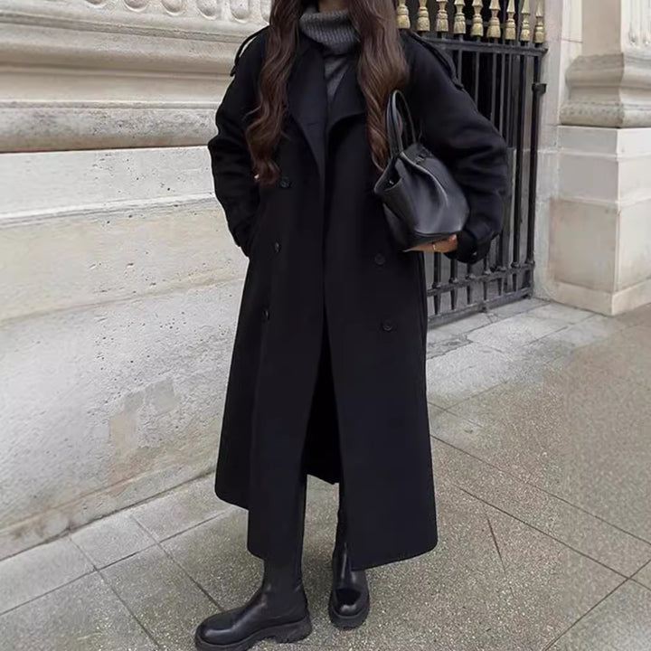 Oversized trench coat for women in soft wool blend Lune London