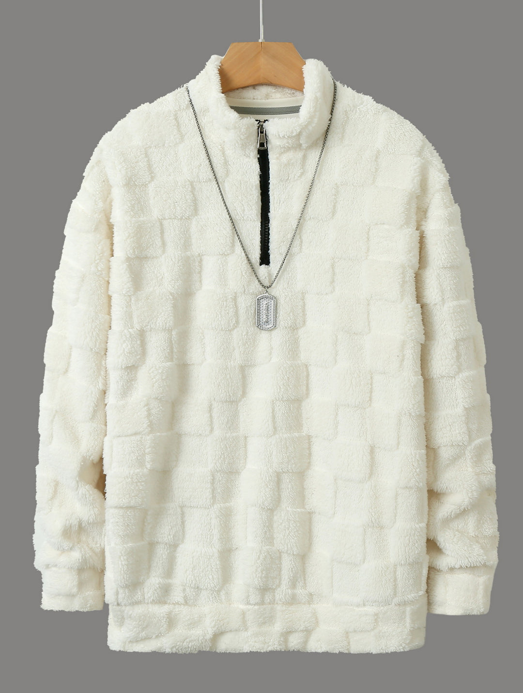 Comfortable fleece pullover for men with a high collar and zipper Lune London