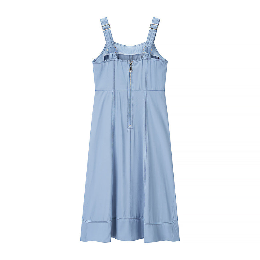 Maxi dress for women with button details and practical pockets Lune London