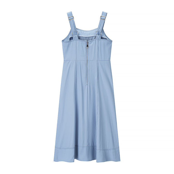 Maxi dress for women with button details and practical pockets Lune London