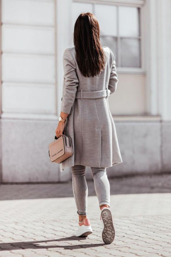 Ladies elegant wool coat with oversized fit and structured sleeves Lune London
