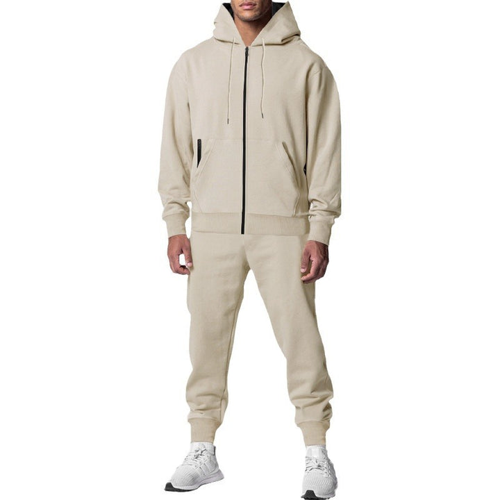 Men's sporty fleece set with practical hood and pockets Lune London