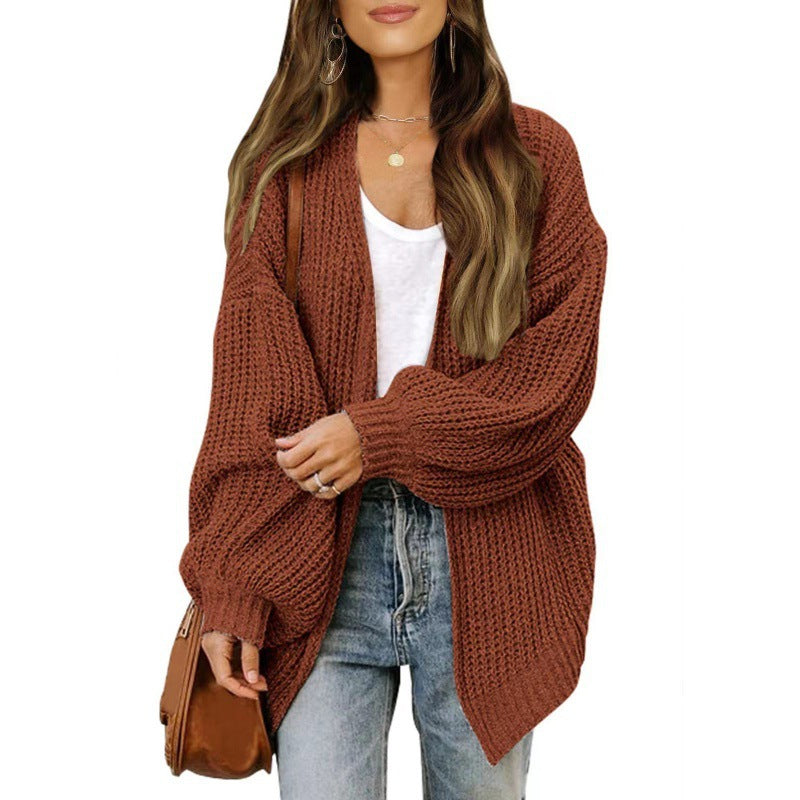 Dames gilet aérien en tricot avec coupe oversize et décolleté en V profond Chic & Stil