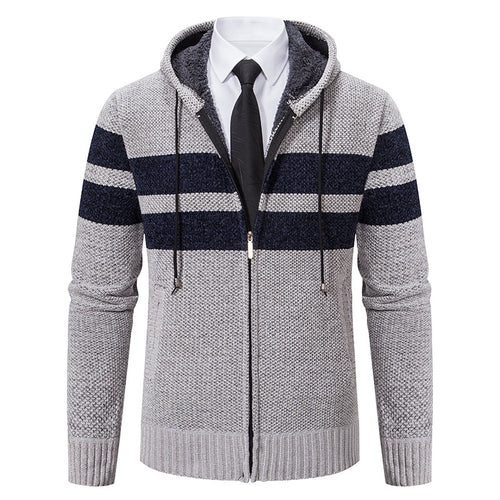 Hooded sweatshirt for men with modern zipper and practical fleece lining Lune London