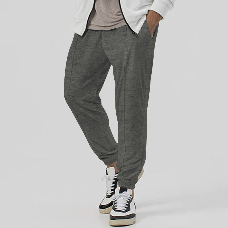 Sporty men's joggers with elastic waistband and zippers Lune London