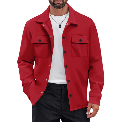 Casual utility jacket for men with practical pockets and chic button details