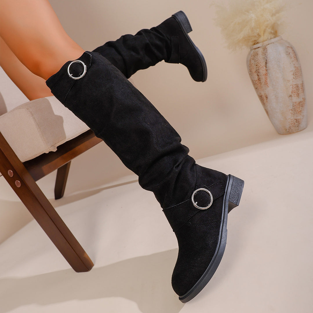 Elegant over-the-knee boots for ladies in soft and elastic material Lune London