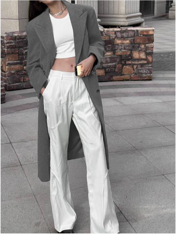 Tailored long jacket for women with chic and stylish silhouette