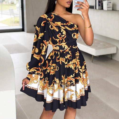 Asymmetrical maxi dress for women with a delicate floral pattern Lune London