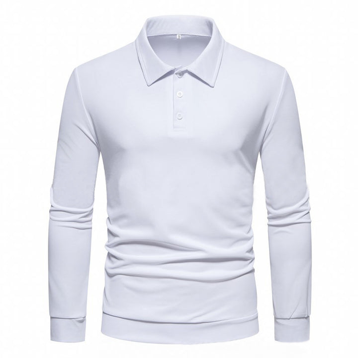 Long sleeve polo shirt for men in breathable fabric with modern button details Lune London