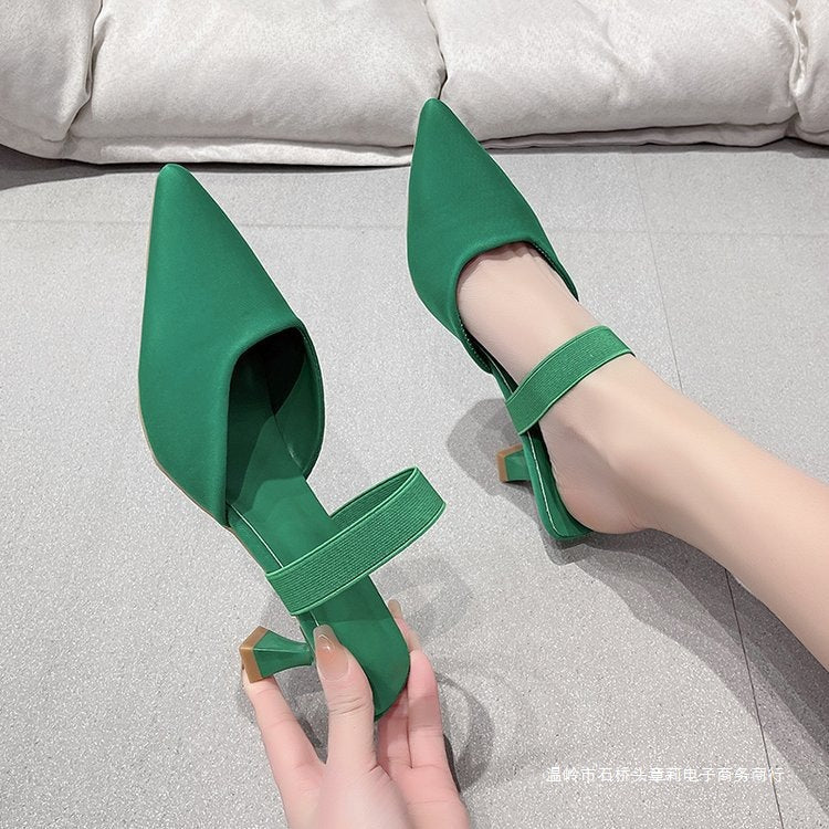 Ladies Slingback Pumps with a sleek pointed design and a comfortable heel strap Lune London