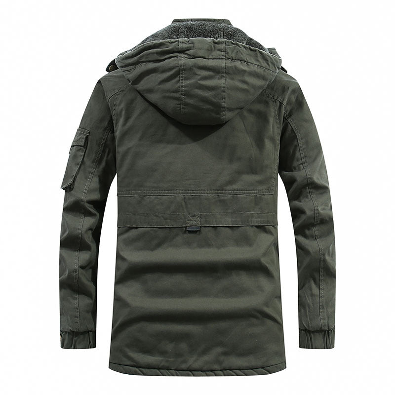 Multifunctional winter jacket for men with fleece lining and removable hood Lune London