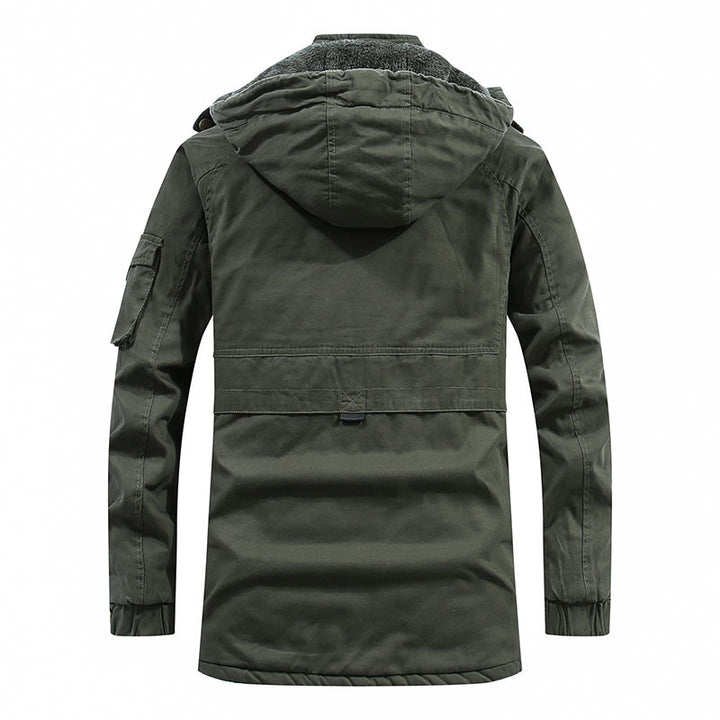 Multifunctional winter jacket for men with fleece lining and removable hood Lune London
