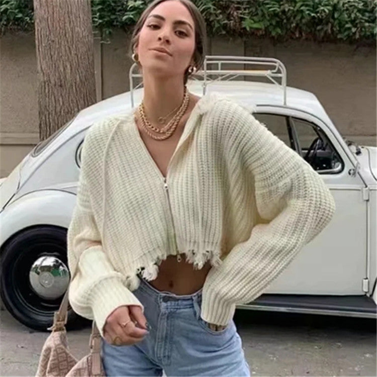 Lady oversized hoodie with oversized hood and fringes Lune London