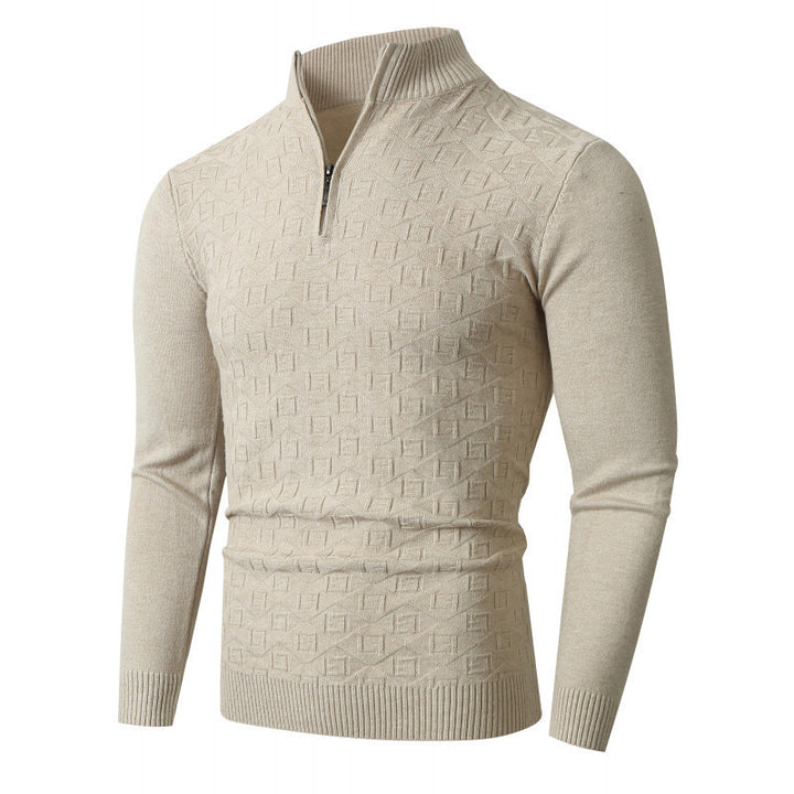 High-quality knitted sweater for men with half-zip Lune London