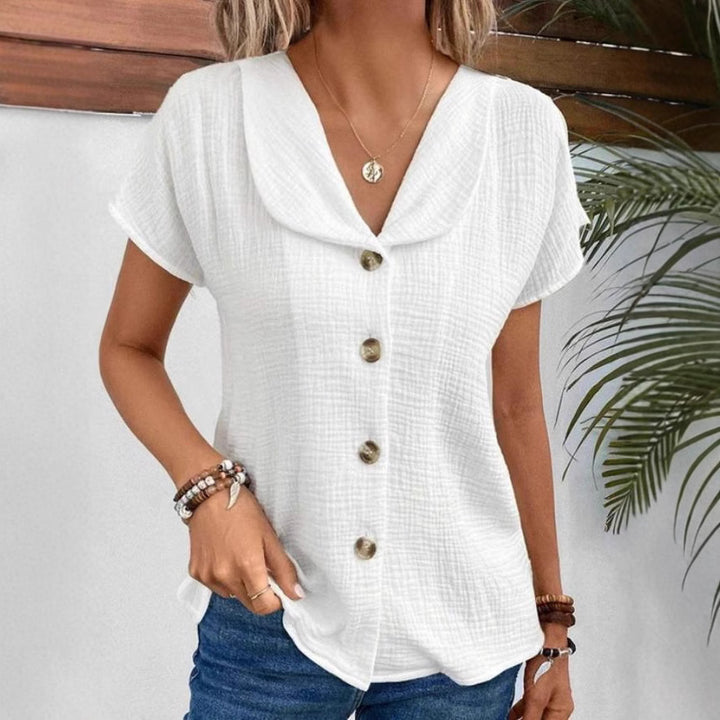 Women's shirt with visible buttons in lightweight fabric Lune London