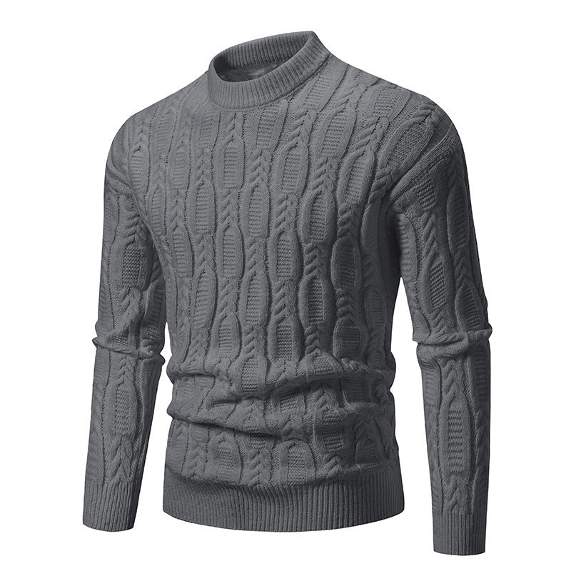 Men's roll neck sweater with ribbed cable pattern Lune London