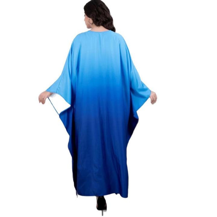Women's maxi dress with flowing watercolor pattern and wide-cut sleeves Lune London