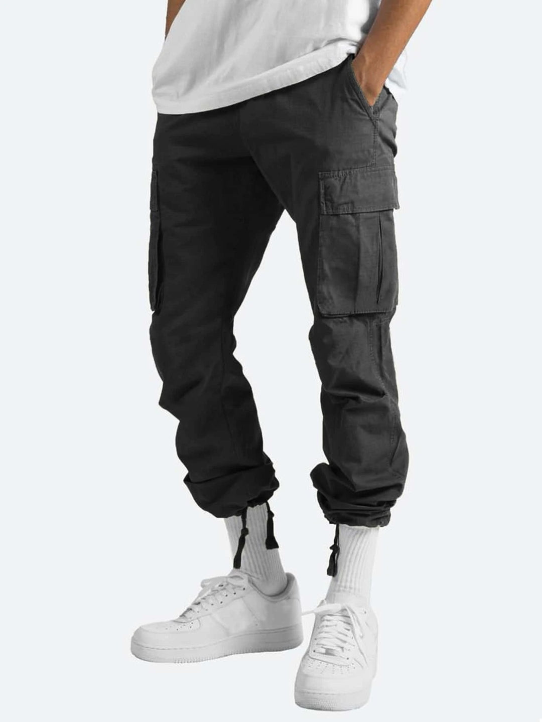 Men's cargo pants with practical side pockets and adjustable waistband Lune London