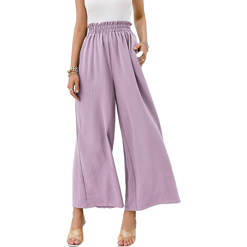 Wide-leg pants with elastic waistband for women Chic und Stil
