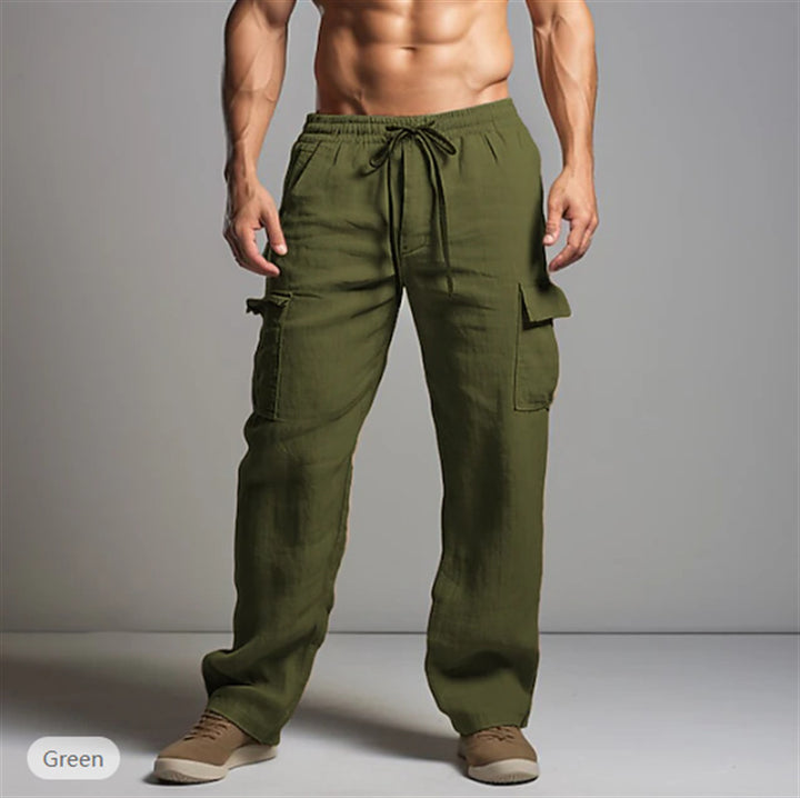 Men's cargo pants with elastic waistband and practical side pockets Lune London