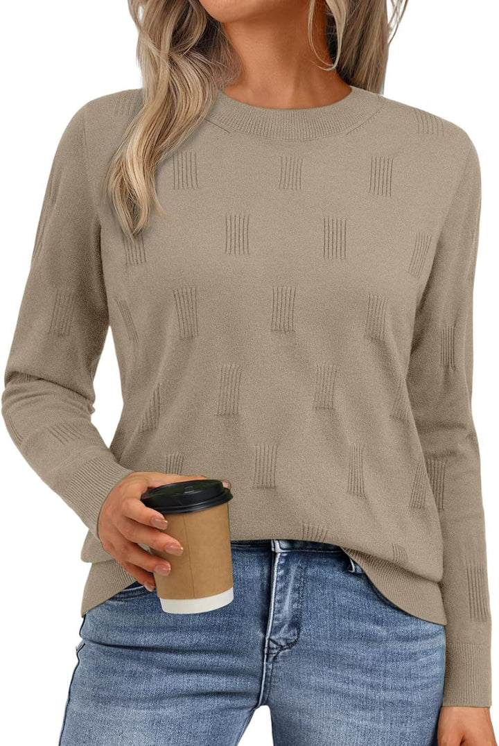 Ladies Elegant Knit Sweater with Structured Pattern Lune London